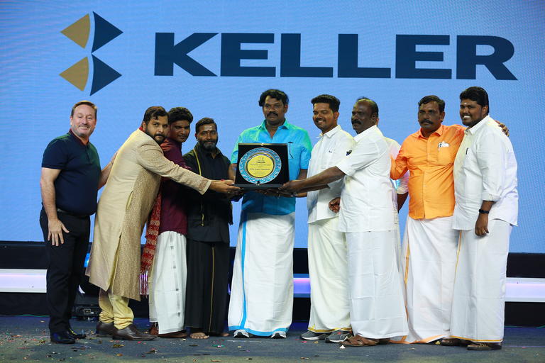 Keller India South team receiving award